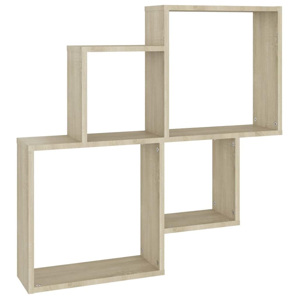 Étagère Murale Cube Chêne Sonoma 80x15x78,5 cm Bois d’ingénierie