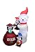 Animated 6 Foot Tall Christmas Inflatable Polar Bear and Three Penguins Cookies Jar Cute Lights Lighted Blowup Party Decoration for Outdoor Indoor Home Garden Family Prop Yard with Motion