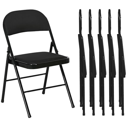 MINIMALISTE E CONFORTEVOLI: Il set di 6 sedie pieghevoli si distingue per il design semplice e il rivestimento in elegante poliestere morbida, che unisce stile e comfort per qualunque ambiente