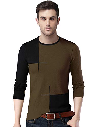 Image of EYEBOGLER Men's Polo Neck Full Sleeve Regular Fit T-Shirt | Stylish Casual Wear Top | Comfortable Everyday T-Shirt for Men | Smart Look for Casual Outings, Travel