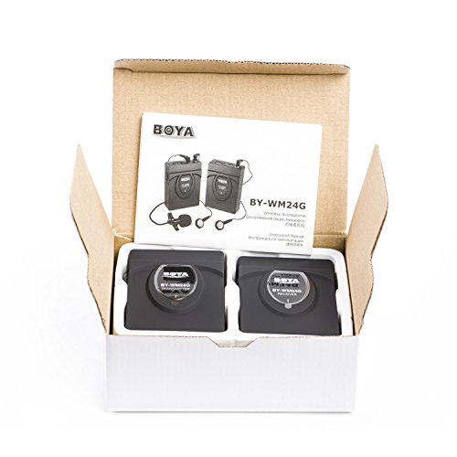 BOYA BY-WM24G Sistema de microfone de lapela sem fio gravação monitor em tempo real para câmera Cano