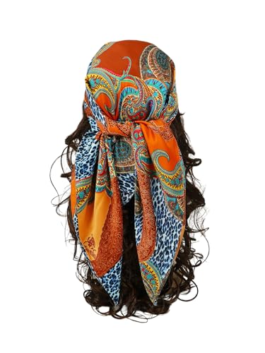 SHENHE Women's Satin Hair Scarf Bandana Square Head Wraps Silky Headband Hair Accessory