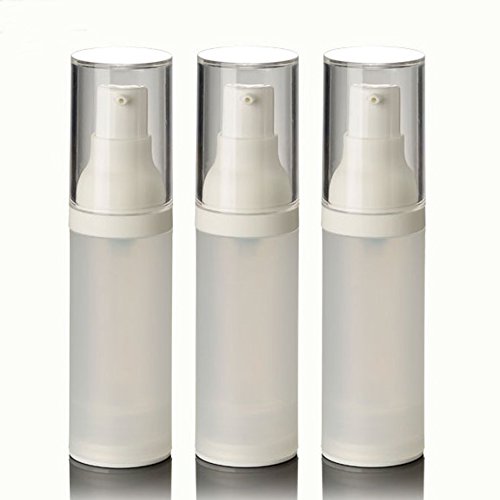 Dealglad 3pcs Refillable Airless Pump Bottle 30ml 1oz, Empty Travel Lotion Container Vacuum Cosmetic Dispenser Bottles for Liquid Foundation, Lotion, Shampoo