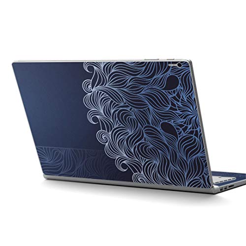 igsticker Surface Book2 Book3 15inch 専用 スキンシール サーフェス ブック 15インチ用 シール 008563 クール ハート 青 ブルー 模様