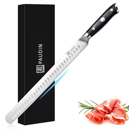 PAUDIN Carving Knife, Premium Brisket Knife 12 Inch, Full Tang Design with Granton Blade and...
