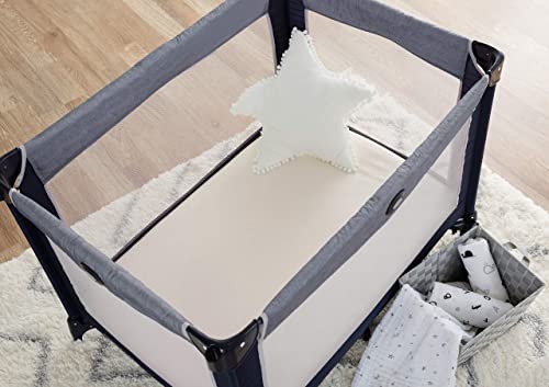 Image of American Baby Company 100% Natural Cotton Fitted Pack and Play Sheet 39 inch x 27 inch - Soft & Breathable Pack N Play Sheet for Playpen, Playard & Mini Crib Mattress, Cream, for Boys & Girls