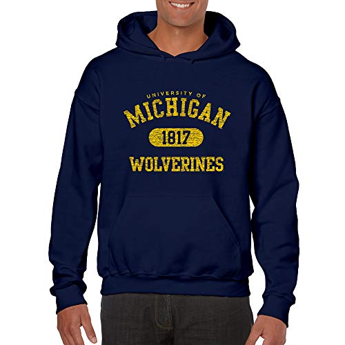 UGP Campus Apparel AH20 - Michigan Wolverines Athletic Arch Hoodie - Large - Navy - Image 4
