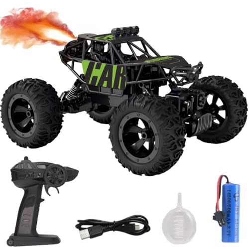 Image of CADDLE & TOES Remote Controlled Monster Like Model Sports Car and Controlling Speed with Gun Remote Toy (Green), Kid, Rechargeable Car for Kids| Monster Truck (Xt-Smoke-Green)