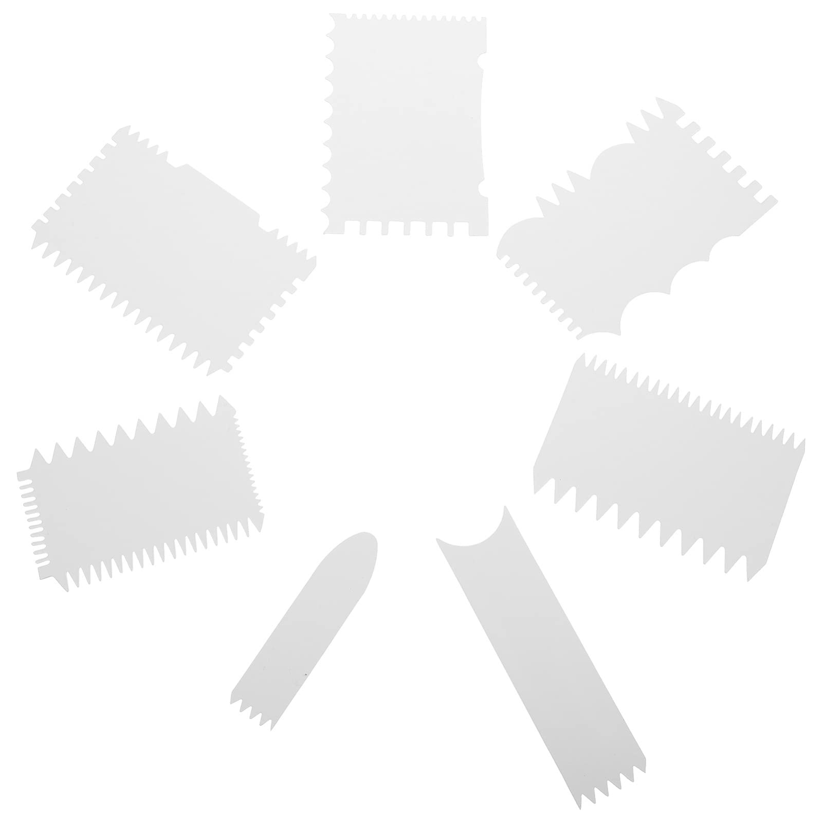 7Pcs Acrylic Painting Scrapers Durable Drawing Tools with Wave Design Lightweight Portable Art Scraper for Creative Masterpieces and Easy Cleaning