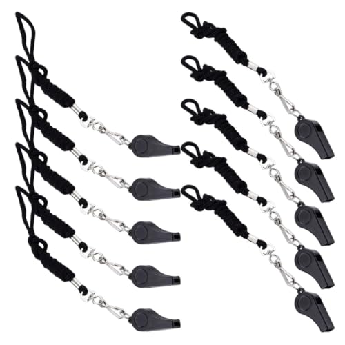 Silbatos Deportivos 10pcs Negro con Cordón Resistente Agua miniatura 1