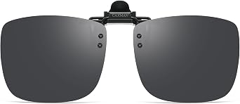 Polarized Clip-on Flip Up Metal Clip Rimless Sunglasses for Prescription Glasses