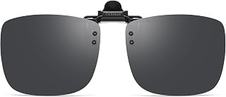 Polarized Clip-on Flip Up Metal Clip Rimless Sunglasses for Prescription Glasses