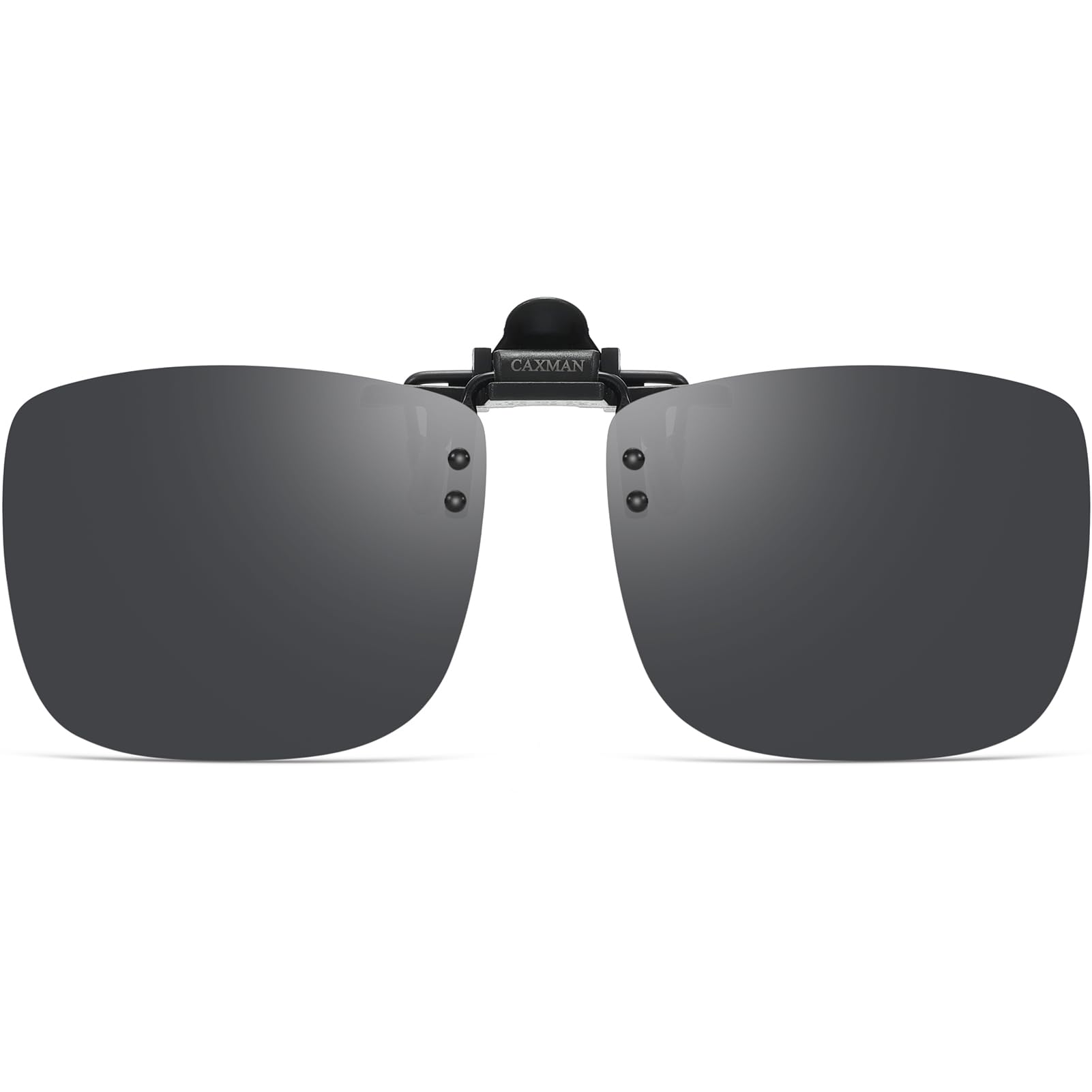 CAXMANPolarized Clip-on Flip Up Metal Clip Rimless Sunglasses for Prescription Glasses