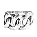 Homxi Bagues Homme Gothique,Bagues Chaîne Polie 14mm Bague Argent Homme 925 Argent Bague Taille 56
