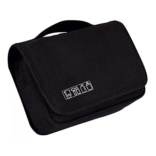 Necessaire Executiva Preta Masculina Feminina Frasqueira Bolsa Organizadora Elegante Divisória Ganch