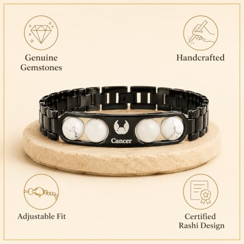 Image of Gratify Birth Crystal Metal Rashi Bracelet for Men & Women | Natural Gemstone Bracelet | Adjustable Spiritual Crystal Bracelet | Includes Authenticity Certificate | Gift for Astrology Lovers