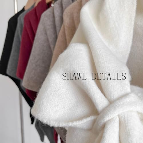 Women's Solid Color Scarf, Wraps Women Knitted Shawls, Casual Soft Comfortable Pashmina Shawl3
