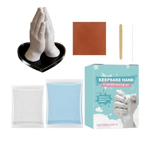 Kit de esculturas de mano – 15,4 x 19,5 cm DIY Life Casting Kit for Creating Realistic 3D Hand And Finger Molds, Easy-to-Use Plaster or Alginate Craft For Kids, Teens, And Adults, Memory Keepsake, Art