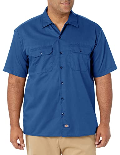 Image of Dickies Men's Short Sleeve Work Shirt - Durable Twill Button Down Shirts for Men, Lightweight Uniform for Daily Wear