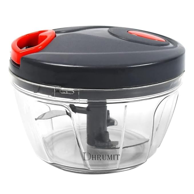 Chopper for Kitchen Use – Plastic| Vegetable Hand-Pull Food Chopper with 3 Stainless Steel Blades | Compact, Durable & BPA-Free | Manual Kitchen Tool for Chopping(450 ml)