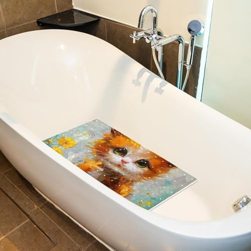 Tapis de bain séchage rapide et absorbant l'eau en PVC chat