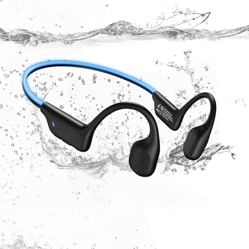 Swimming Bone Conduction Headphones with Night Safety Light, IP68 Waterproof MP3 Mode Underwater Swimming Headphone,Wireless Night Running Sport Open Earphones Bluetooth 5.4 Earbuds for Marathon,Black
