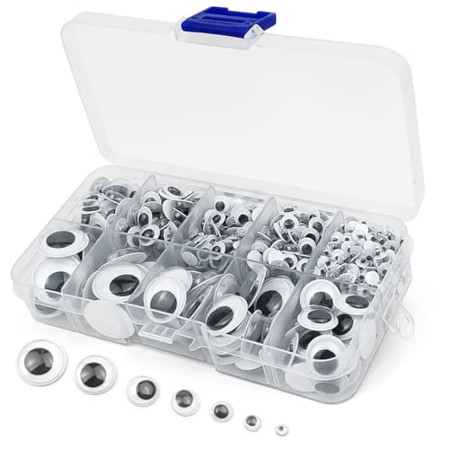 700psc wiggle googly eyes with self-adhesive4mm 6mm 8mm 10 mm 12mm 15mm 18mm mixed packaging