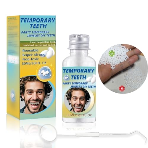 Image of Provisional Teeth Beads Fake Tooth: Suitable for Gatherings and Daily Provisional Tooth Decoration. High Hardness, Durable, and Reusable.