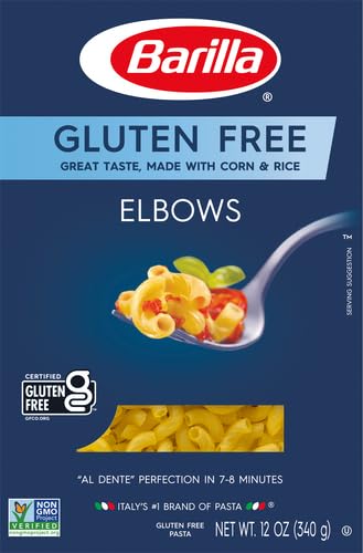 Image of BARILLA Gluten Free Elbows Pasta, 12 Ounce - Non-GMO Gluten Free Pasta Made with 2 Ingredients (Pack of 2)