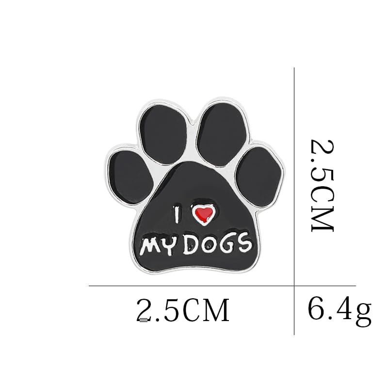 Image of I Love My Dogs Artist Brooch Shiny Jewelry Art Student Graduation Souvenir Gift Brooch Drip Oil Painted Enamel Pin Suitable