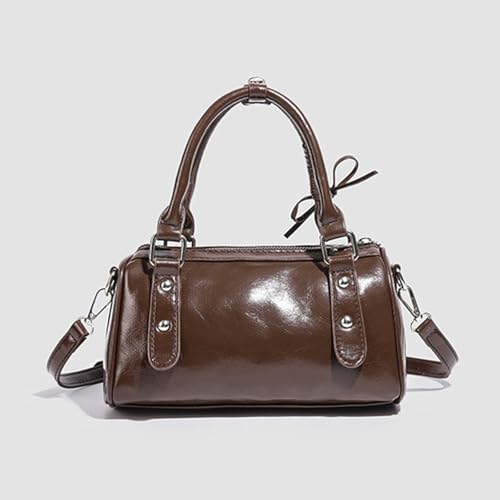 PU Leather Sweet Love Sling Bag Solid Color Stylish Crossbody Bag Large Capacity Lovely Bowknot Handbag Travel Date Work Hand2