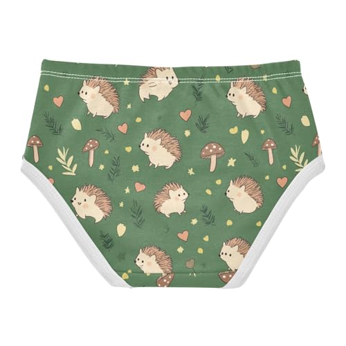 Wusikd Cute Hedgehogs Girls' Underwear Cotton Mushrooms Girls Briefs Soft Toddler Underwear 2T2