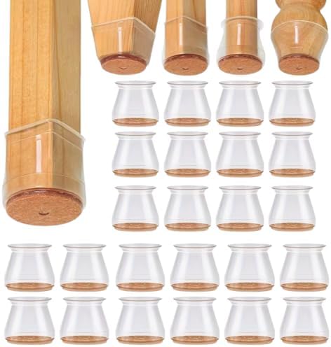 Kit C/24 Protetor de Silicone Com Feltro Para Pés de Cadeira, Mes...