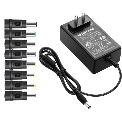 Kado Power Adapter 12V-2A 1.5A 1A AC/DC Power Cord 5.5x2.1mm with 8 Tips