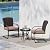 Grand patio 3 Pieces Bistro Set, Outdoor Wicker Table Set, Rocking Wicker Chairs with Removable Cushions and Small Coffee Table, Patio Furniture Sets for Balcony, Porch, Beige