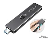 [Caja NGFF] - El adaptador portátil EL-2588 fue diseñado para SATA M.2 SSD. Inserte una unidad de estado sólido SATA NGFF 'B+M' Key para crear su propia unidad flash ultrarrápida. El estándar USB3.1 Gen2 con conector telescópico Tipo A de USB proporciona una transferencia de datos USB de 10 Gbps a PC de escritorio, portátil, Xbox y PS4. La velocidad de datos de R / W puede ser más de 400 MB / s en la mayoría de los discos, 10 veces más rápido que la memoria normal