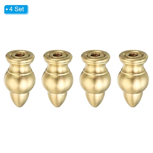 Image of PATIKIL 1.2 inch Tall Brass Lamp Finials Cap Knob, 4 Set Lamp Screw Holder Tapped 1 /4-27 for Table and Floor Lamp Shade Decorations
