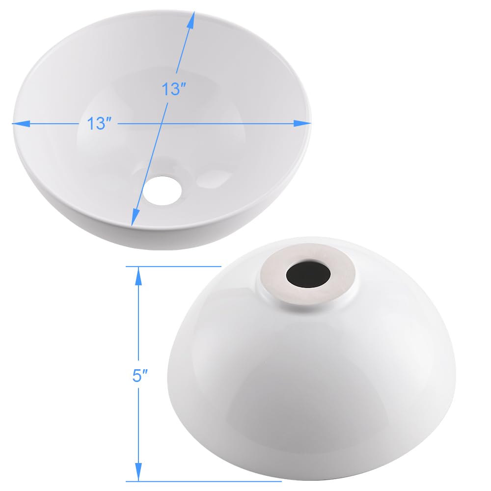 13"x13" Bathroom Sink Above Counter White Vessel Sinks - View #2