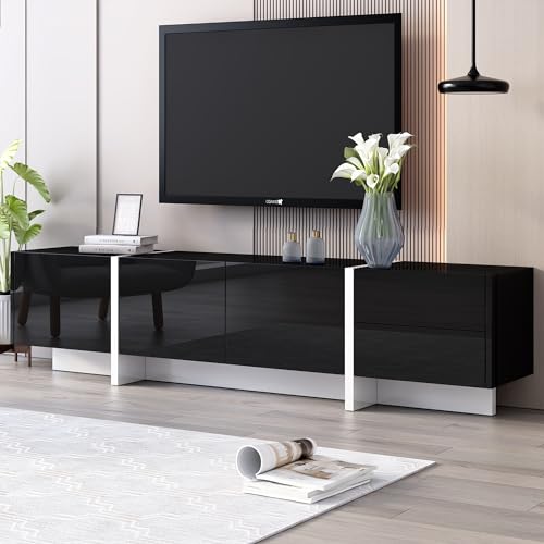 Merax Contemporary Rectangle Design TV Stand for Television Up to 80