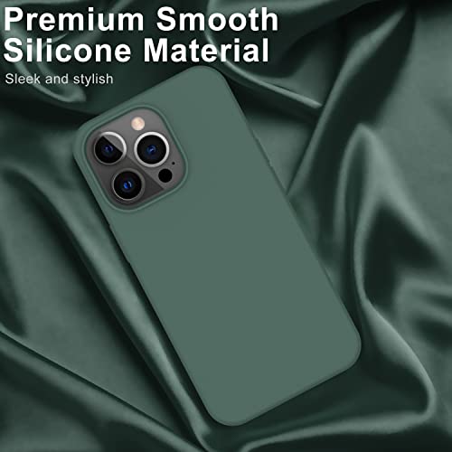 Deenakin For Iphone 14 Pro Case With Screen Protector,Soft Flexible Silicone Gel Rubber Bumper Cover,Slim Fit Shockproof Protective Phone Case For Iphone 14 Pro 6.1" Dark Green #TOP2