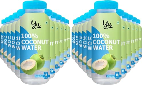 Image of Yu - 100% Natural Coconut Water - Pack of 24 - Zero Preservatives - No Added Sugar (200 ml x 12 bottles)