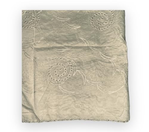 Image of LKC WOMEN'S SEQUENCE EMBROIDERED SELFDESIGN SOFT COTTON CHANDERI DUPATTA