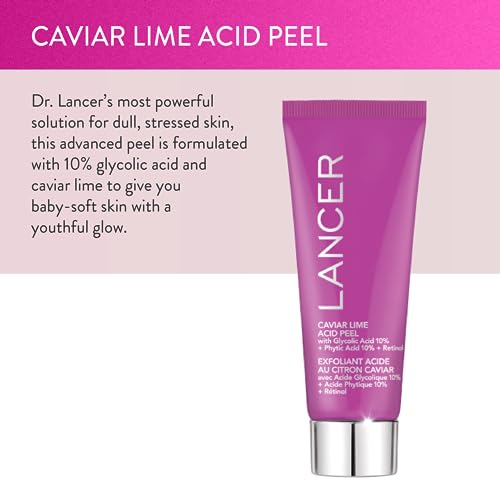 Lancer Skincare Caviar Lime Acid Peel On the Go, Retinol Facial Chemical Peel with Brightening Glycolic Acid, Travel Size, 0.5 Fluid Ounces - Image 3