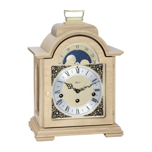 Watching Clocks Light Brown Hermle Debden Mechanical Mantel Clock - Light Oak - Westminster Chime