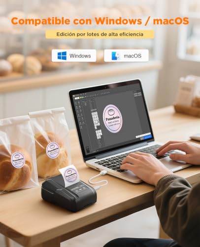 Etiquetadora Bluetooth de gran formato con rollos impermeables para hogar y oficina 5