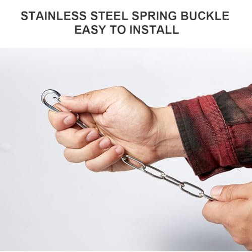 Editbar Edelstahl Kette Mit Karabiner Stahlkette,3m φ3mm Rundstahlkette,Kettenglieder Edelstahl Ketten,Metall Ketten Zum Aufhängen,Geeignet Für Hundeleinen,Hängesessel Und Schaukeln