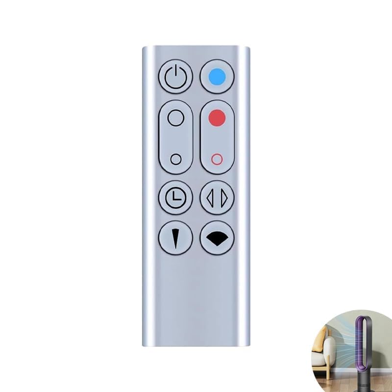 Replacement Fan Remote Control Compatible with Dyson AM09, HP00, HP01 – Fit for Pure Hot + Cool Air Purifier Heater Fan – No Setup Needed, Restore Full Function (Sliver)