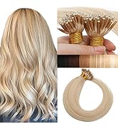 Nanoring Extension Echthaar 1g Loop Haarverlängerung Haarteile 50 Strähnen Glatt 100% Remy Human ...