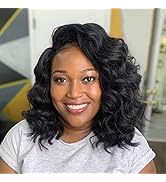 9 inch Ocean Wave Crochet Hair for Black Women Short Wavy Crochet Braids 126 Roots Pre Looped Dee...