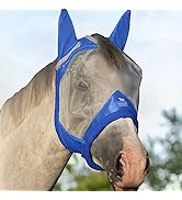 Harrison Howard CareMaster Horse Fly Mask UV Protective Fine Mesh with Extra Wool Soft Touch on S...